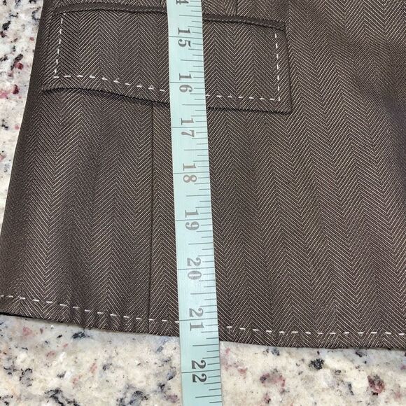 Linda Allard Ellen Tracy Womens Wool Blend One Button Blazer Brown Size 6 Petite - Picture 7 of 7